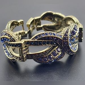 Heidi Daus Blue Purple Rhinestones Bracelet